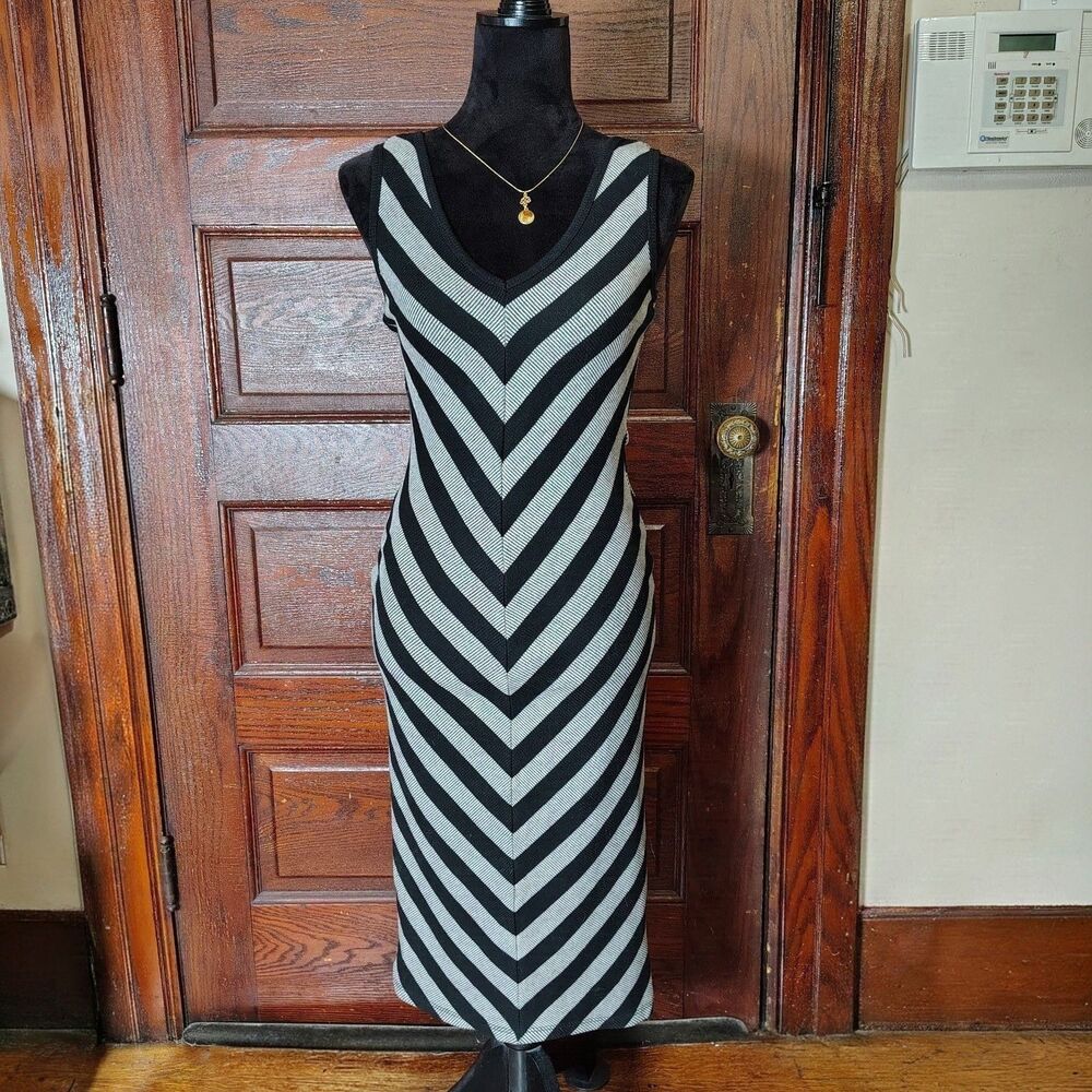 Chevron Bodycon VTG Midi Dress Size S/T712